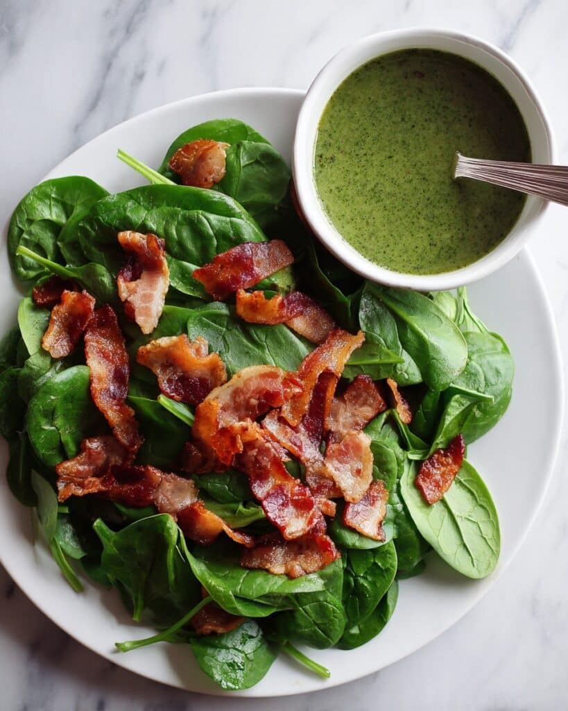 Spinach Prosciutto Salad with Basil Vinaigrette Recipe