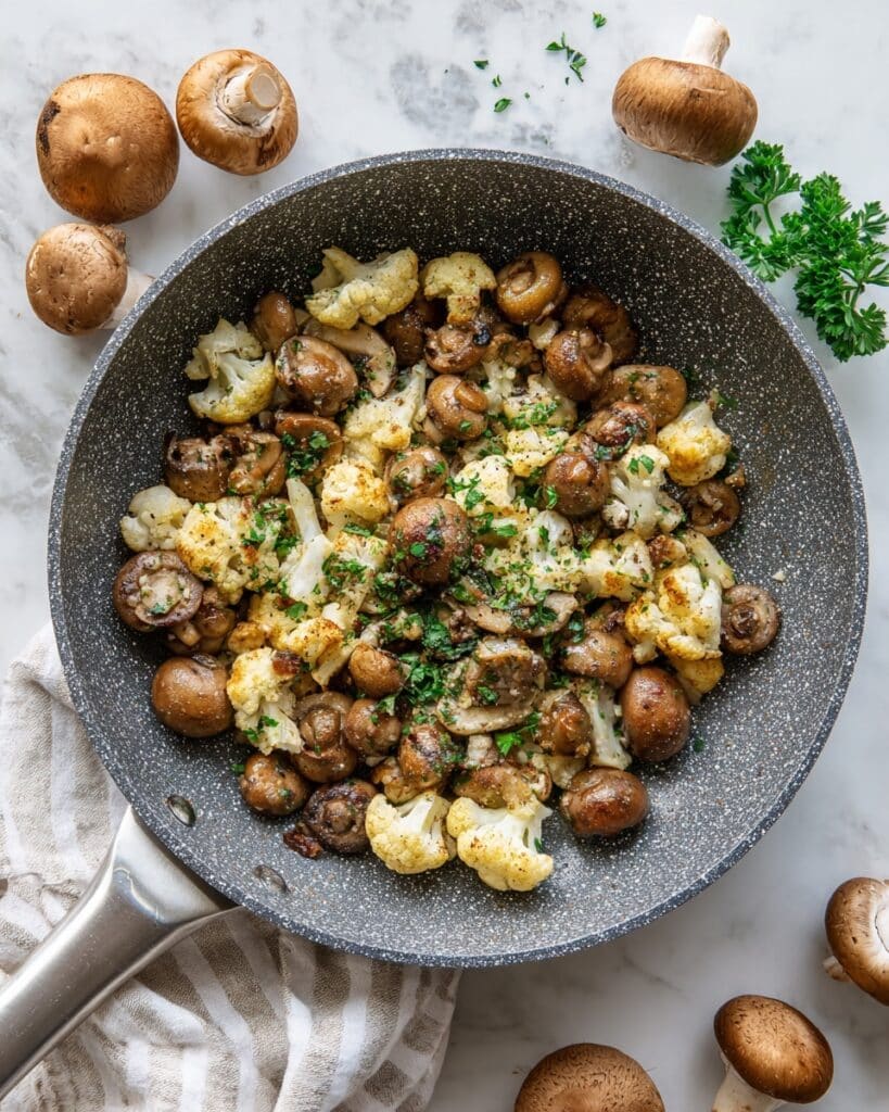 Roasted Cauliflower and Mushrooms Recipe