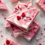 Pink Chocolate Bark with Hearts and Sprinkles Recipe