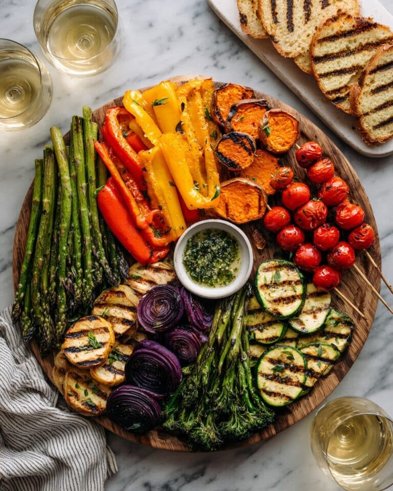 Grilled Vegetable Platter with Hummus Recipe
