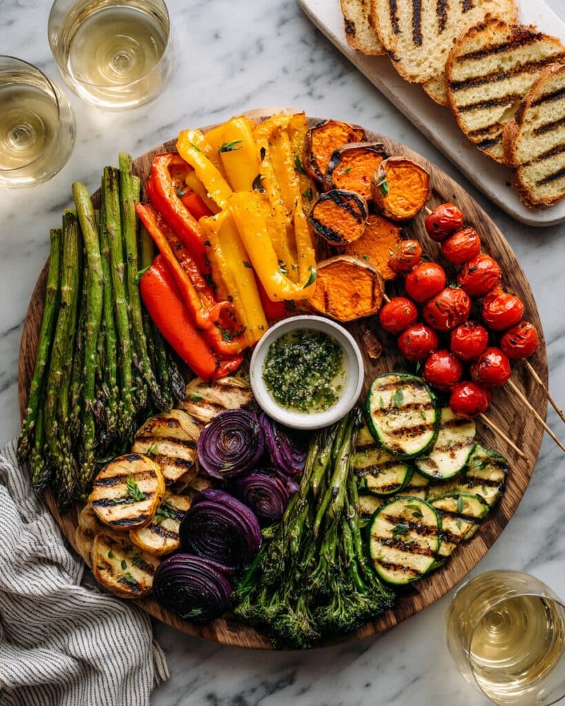 Grilled Vegetable Platter with Hummus Recipe